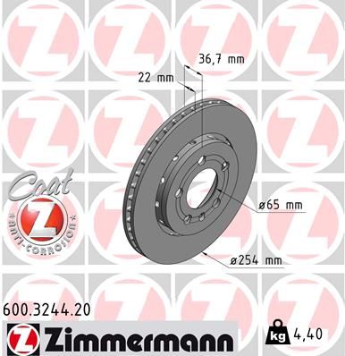 Bremsscheibe ZIMMERMANN 600.3244.20