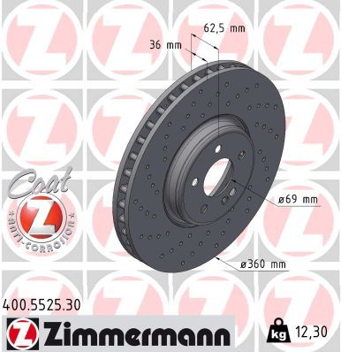 Bremsscheibe ZIMMERMANN 400.5525.30