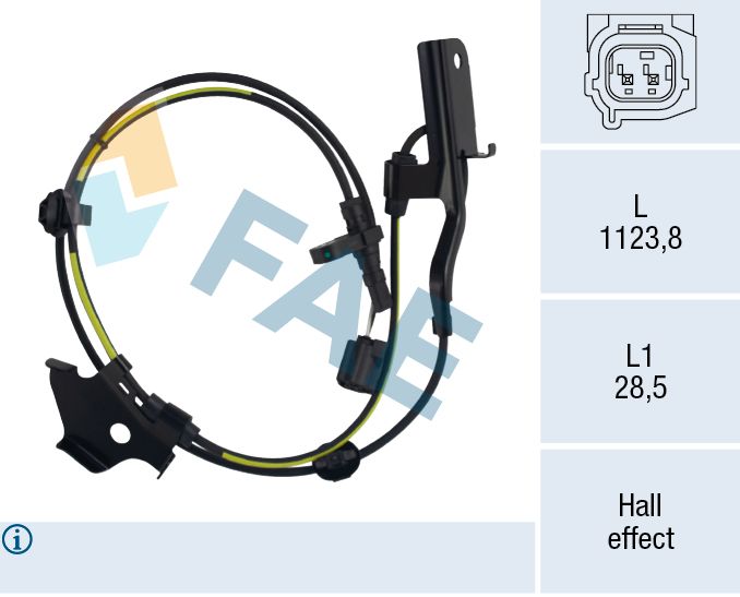 Sensor, Raddrehzahl FAE 78728