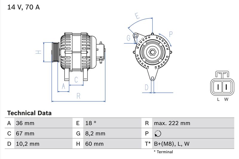 Generator BOSCH 0 986 043 101