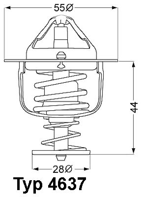Thermostat, Kühlmittel WAHLER 4637.82D