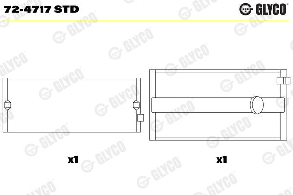 Kurbelwellenlager GLYCO 72-4717STD