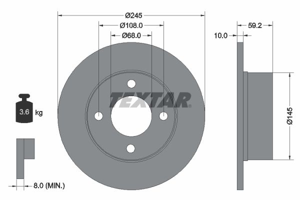 Bremsscheibe TEXTAR 92026100