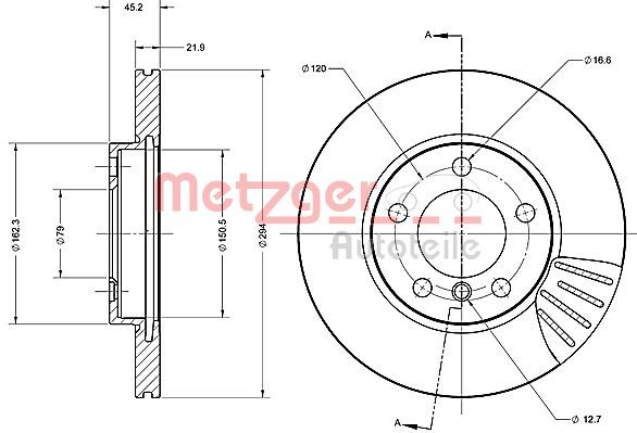Bremsscheibe METZGER 6110692
