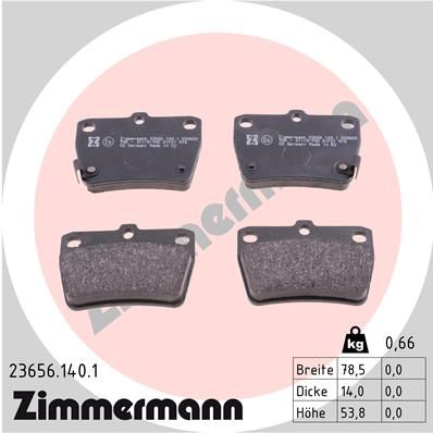 Bremsbelagsatz Bremsbeläge ZIMMERMANN 23656.140.1