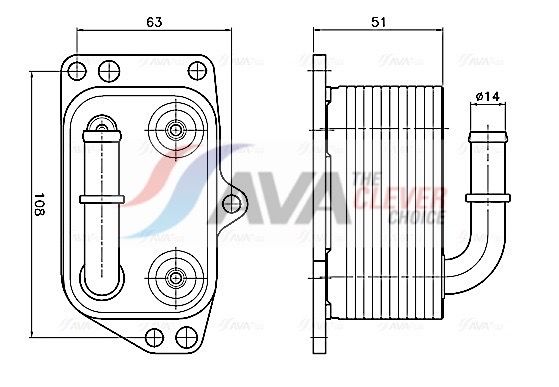 Ölkühler, Motoröl AVA QUALITY COOLING PE3433