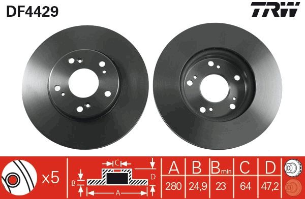 Bremsscheibe TRW DF4429