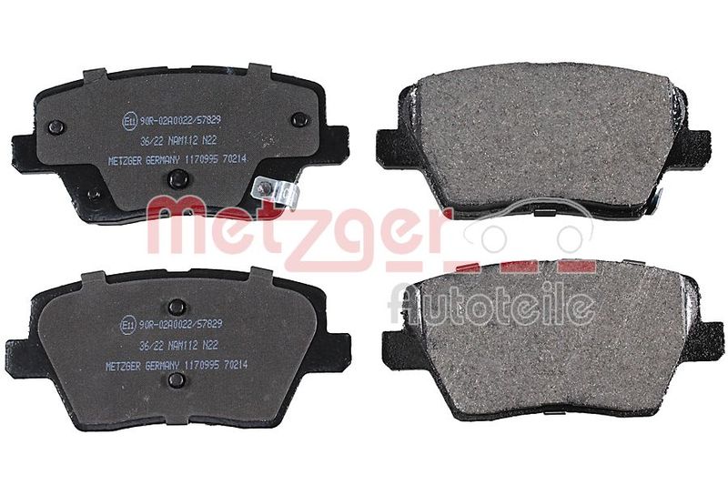 Bremsbelagsatz, Scheibenbremse METZGER 1170995