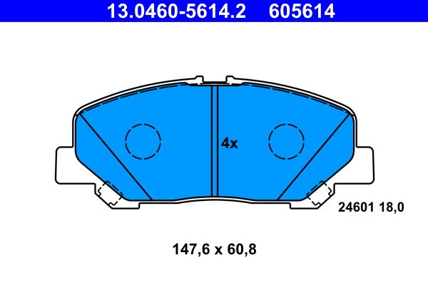 Bremsbelagsatz, Scheibenbremse ATE 13.0460-5614.2