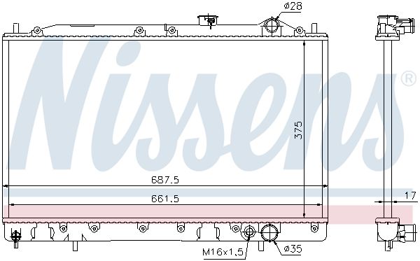 Kühler, Motorkühlung NISSENS 62834