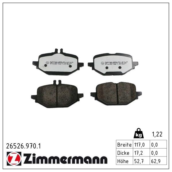 Bremsbelagsatz, Scheibenbremse ZIMMERMANN 26526.970.1