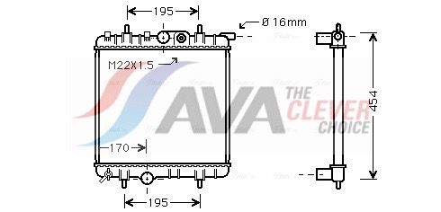 Kühler, Motorkühlung AVA QUALITY COOLING PE2243