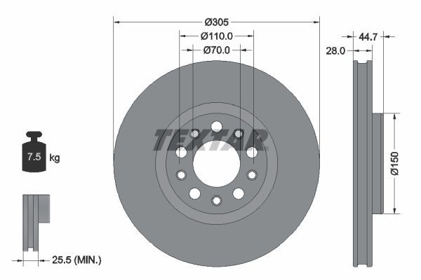 Bremsscheibe TEXTAR 92326305