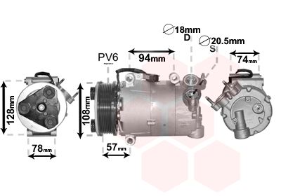 Kompressor, Klimaanlage VAN WEZEL 1800K482
