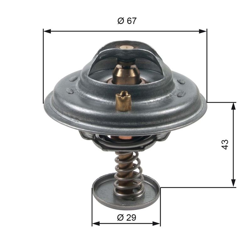 Thermostat, Kühlmittel GATES TH27680G1