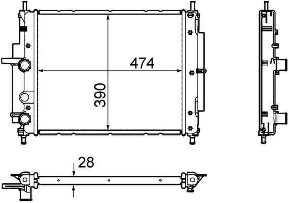 Kühler, Motorkühlung MAHLE CR1107000P