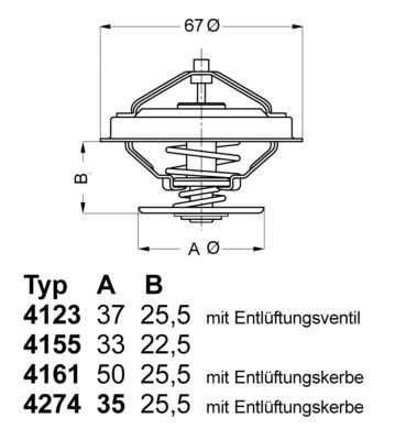 Thermostat, Kühlmittel WAHLER 4123.80D