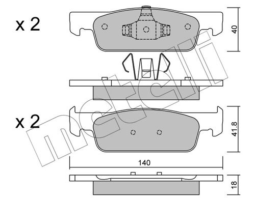 Bremsbelagsatz, Scheibenbremse METELLI 22-0975-0
