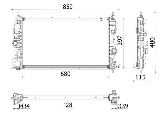Kühler, Motorkühlung MAHLE CR2633000P