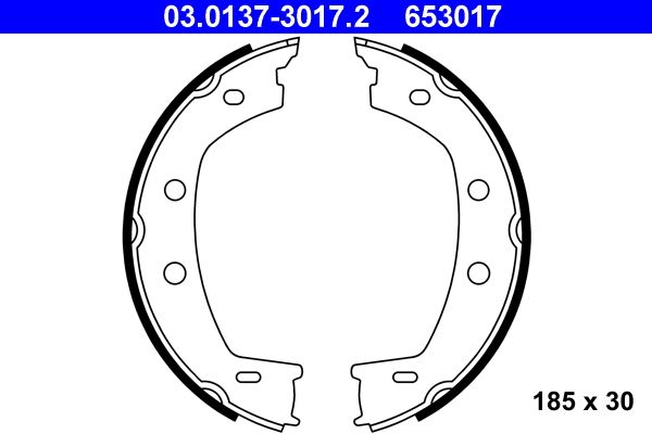 Bremsbackensatz, Feststellbremse ATE 03.0137-3017.2