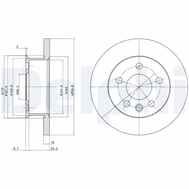 Bremsscheibe DELPHI BG2716