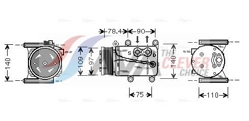 Kompressor, Klimaanlage AVA QUALITY COOLING JRAK034