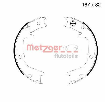 Bremsbackensatz, Feststellbremse METZGER MG 994