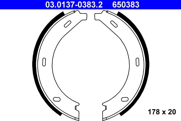 Bremsbackensatz, Feststellbremse ATE 03.0137-0383.2