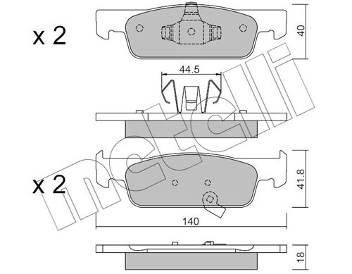 Bremsbelagsatz, Scheibenbremse METELLI 22-0975-2