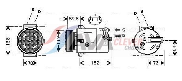 Kompressor, Klimaanlage AVA QUALITY COOLING OLAK279