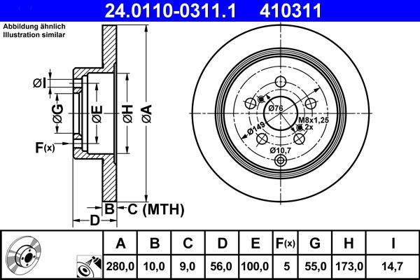 Bremsscheibe ATE 24.0110-0311.1