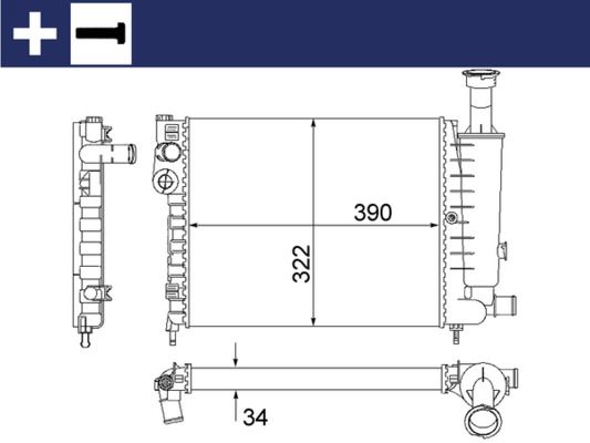 Kühler, Motorkühlung MAHLE cr 491 000s