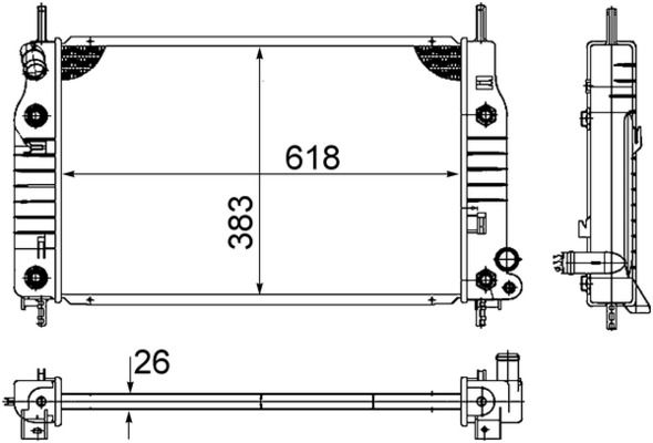 Kühler, Motorkühlung MAHLE cr 741 000s