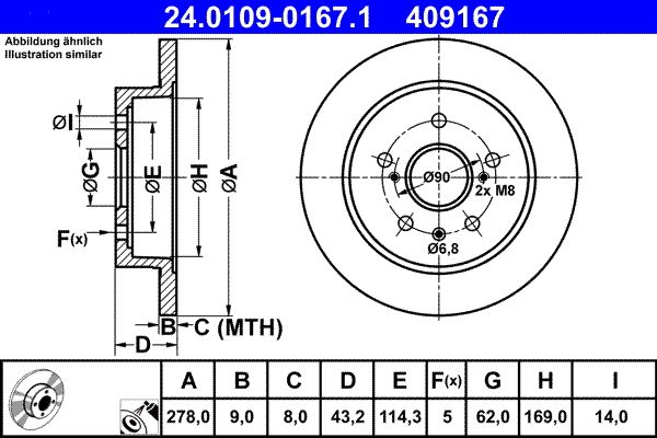 Bremsscheibe ATE 24.0109-0167.1
