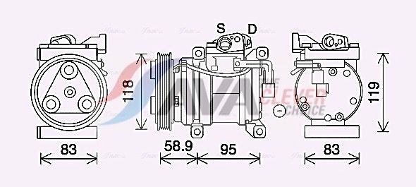 Kompressor, Klimaanlage AVA QUALITY COOLING KAK283