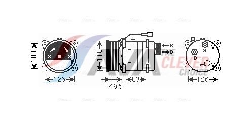 Kompressor, Klimaanlage AVA QUALITY COOLING VNAK303