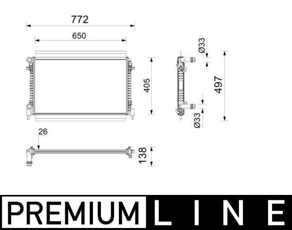 Kühler, Motorkühlung MAHLE CR2801000P