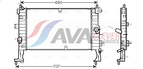 Kühler, Motorkühlung AVA QUALITY COOLING OL2346