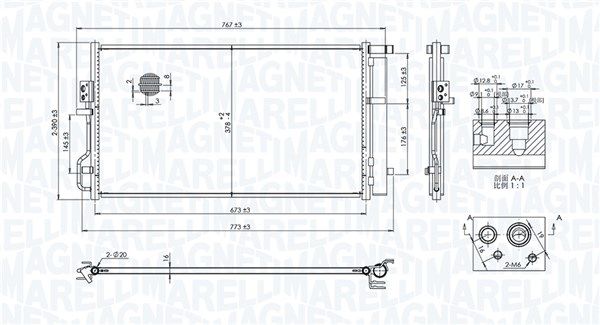 Klimakondensator Klimakühler MAGNETI MARELLI 350203101100