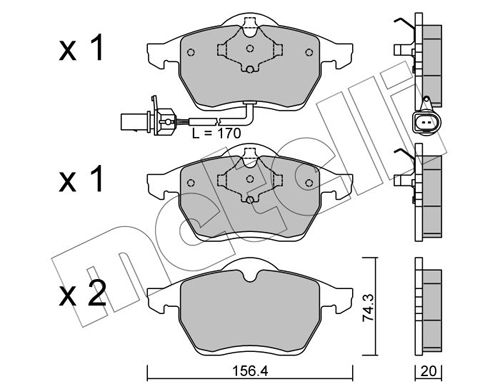 Bremsbelagsatz, Scheibenbremse METELLI 22-0279-1