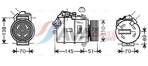 Kompressor, Klimaanlage AVA QUALITY COOLING BWAK384
