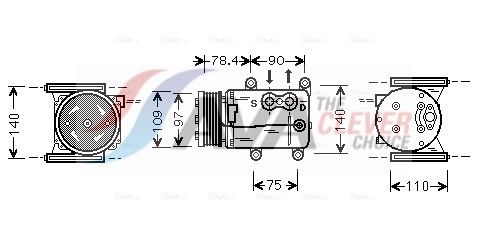 Kompressor, Klimaanlage AVA QUALITY COOLING JRAK025