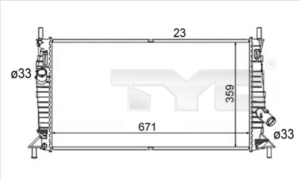 Kühler, Motorkühlung TYC 710-0056-R