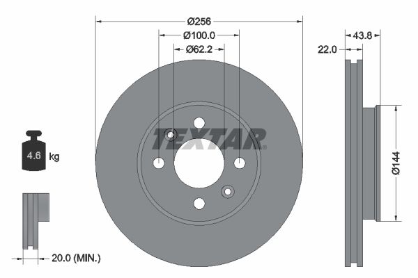 Bremsscheibe TEXTAR 92237903