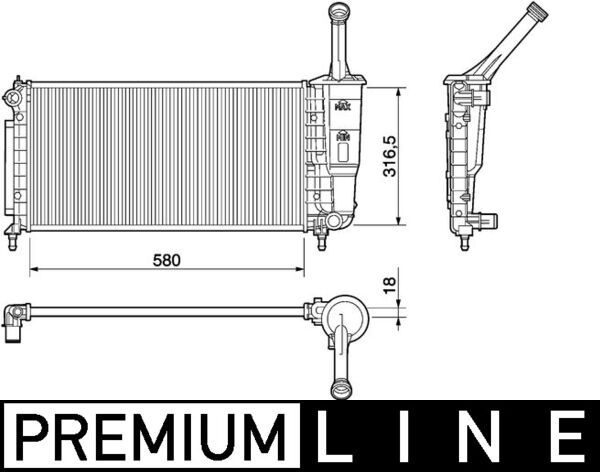 Kühler, Motorkühlung MAHLE CR1104000P