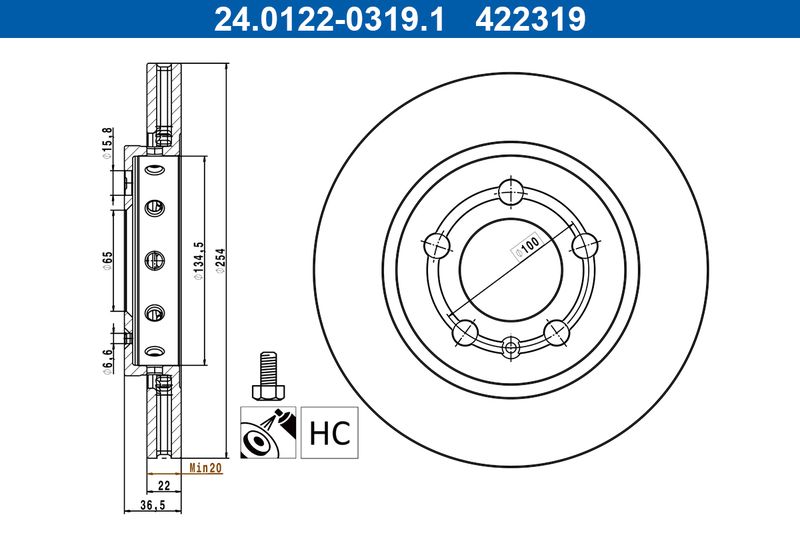 Bremsscheibe Ate 24.0122-0319.1
