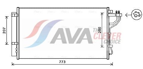 Kondensator, Klimaanlage AVA QUALITY COOLING KA5255D