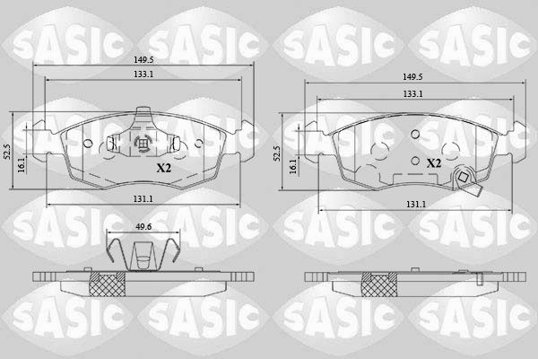Bremsbelagsatz, Scheibenbremse SASIC 6216190