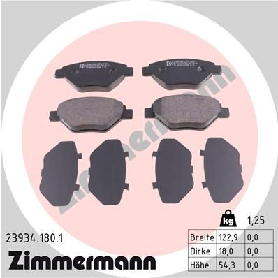 Bremsbelagsatz Bremsbeläge ZIMMERMANN 23934.180.1