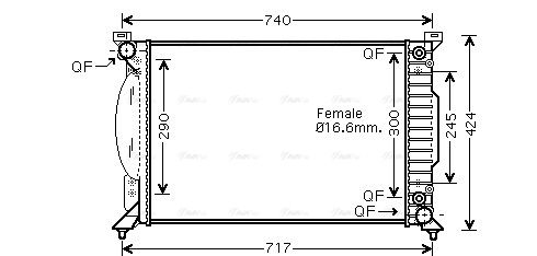 Kühler, Motorkühlung AVA QUALITY COOLING ai2229